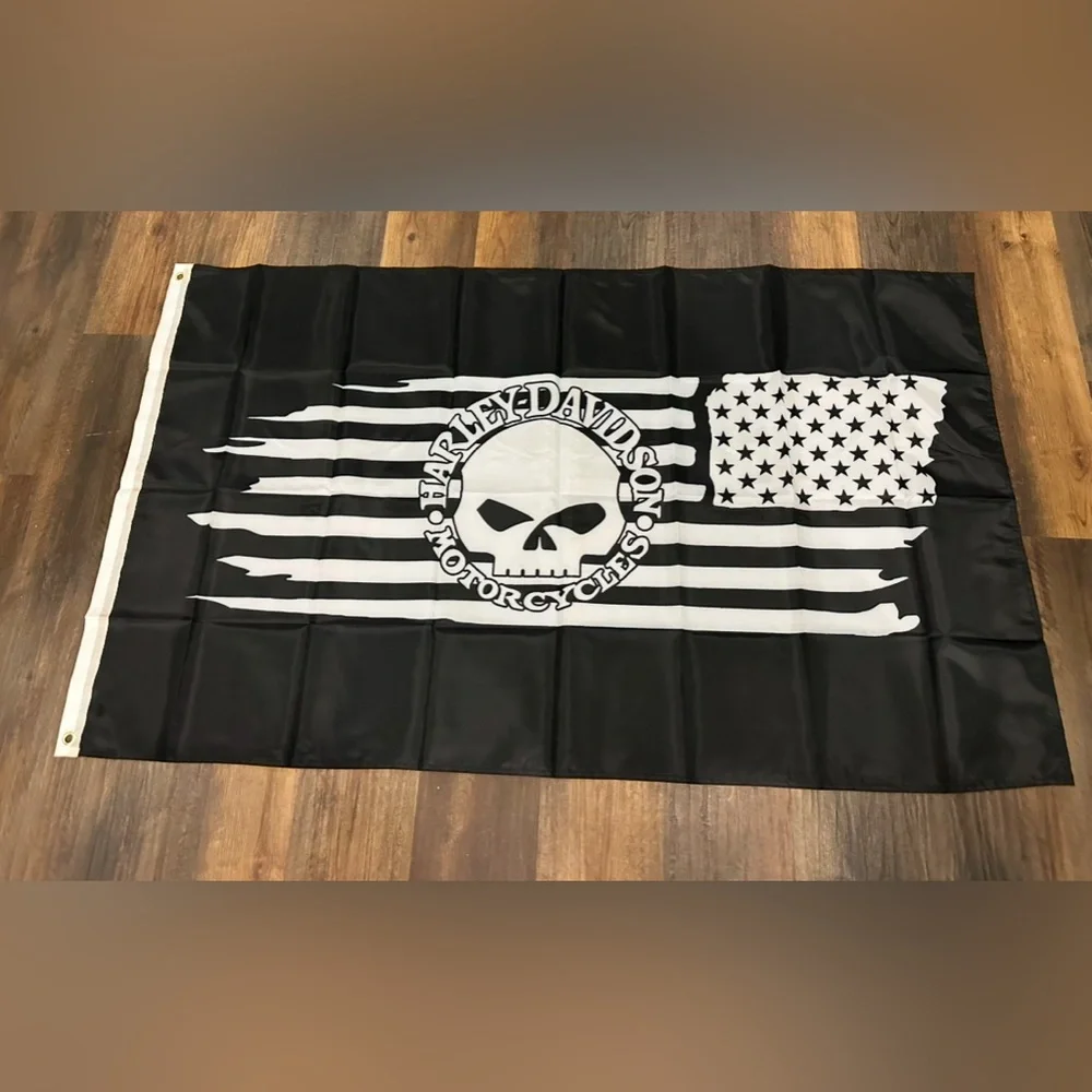 Harley-Davidson Black and White Flag